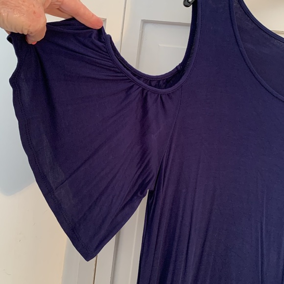 Freeway Women's Cold Shoulder Mini Dress - Navy Blue EUC - Picture 3 of 8